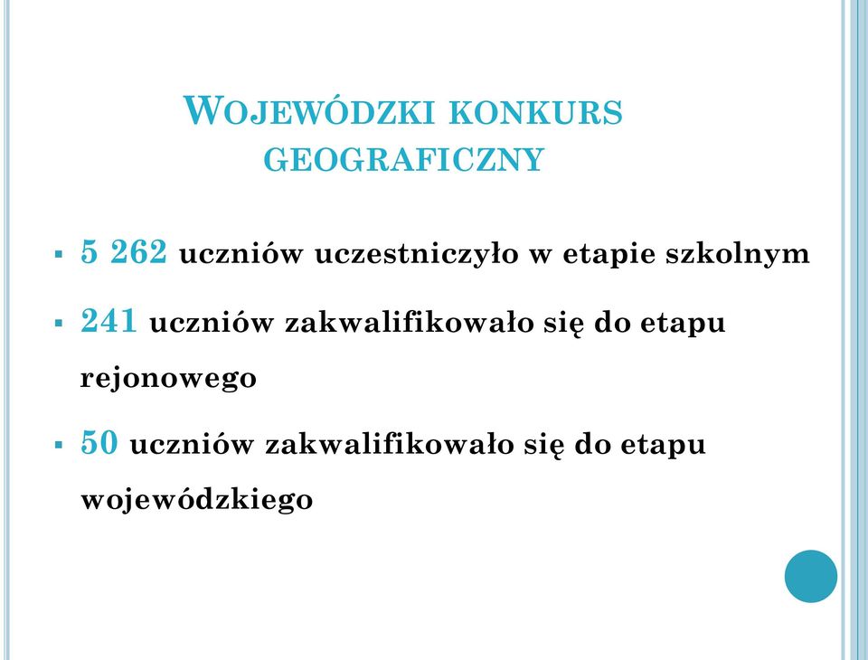 zakwalifikowało się do etapu rejonowego 50