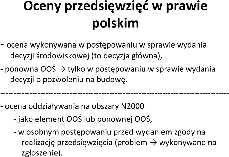 -------------------------------------------------------------------------------------- - ocena oddziaływania na obszary