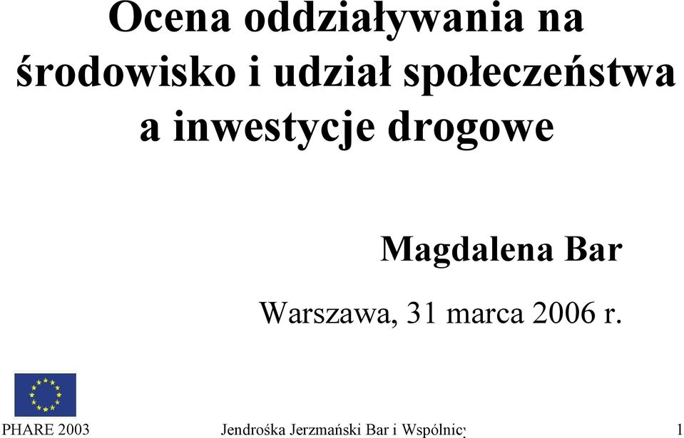 Magdalena Bar Warszawa, 31 marca 2006 r.