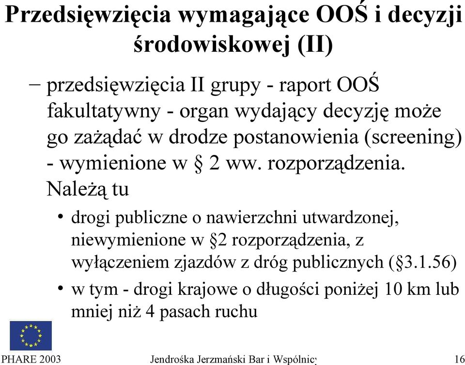 Należą tu drogi publiczne o nawierzchni utwardzonej, niewymienione w 2 rozporządzenia, z wyłączeniem zjazdów z dróg