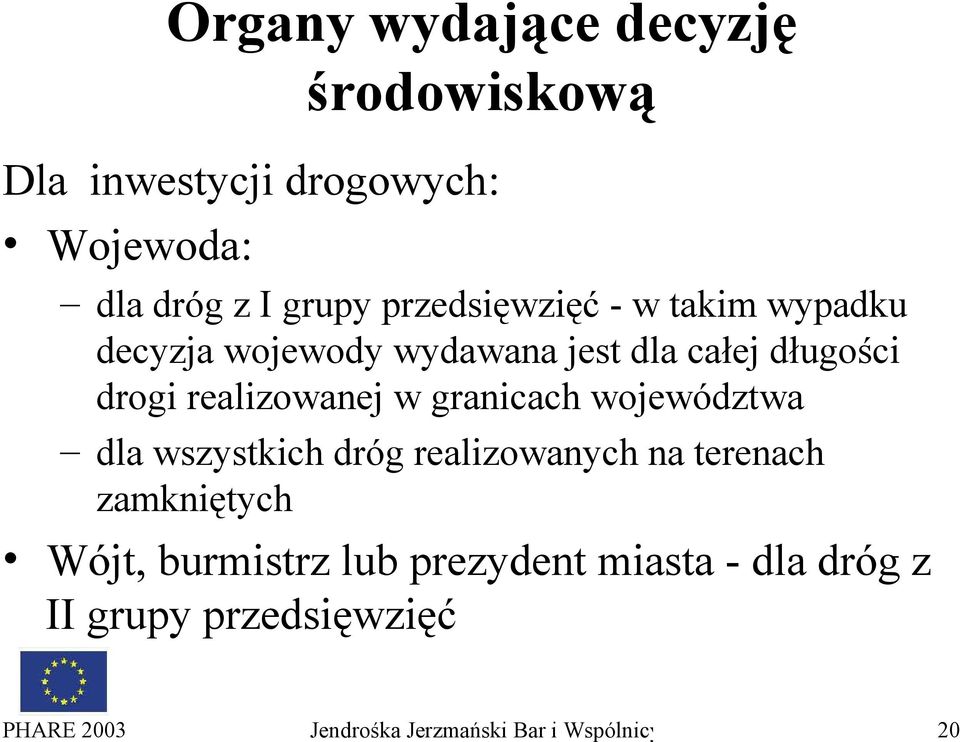 realizowanej w granicach województwa dla wszystkich dróg realizowanych na terenach zamkniętych