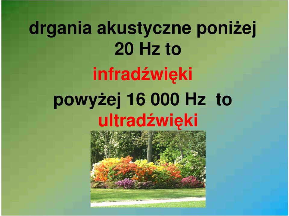 infradźwięki powyŝej