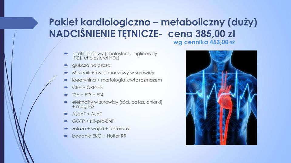 w surowicy Kreatynina + morfologia krwi z rozmazem CRP + CRP-HS TSH + FT3 + FT4 elektrolity w surowicy