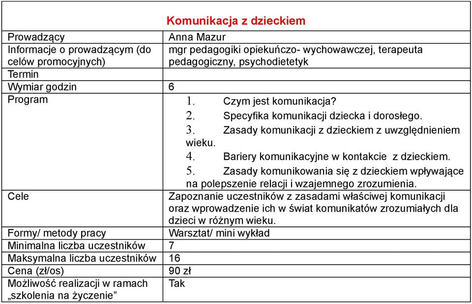 Zasady komunikowania się z dzieckiem wpływające na polepszenie relacji i wzajemnego zrozumienia.