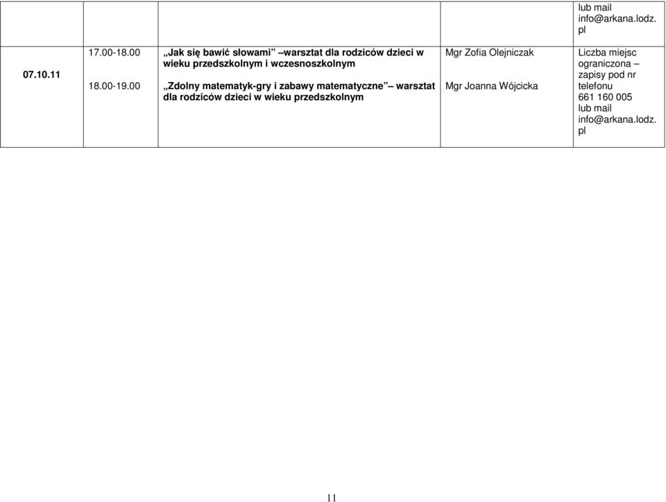 Zdolny matematyk-gry i zabawy matematyczne warsztat dla rodziców dzieci w wieku przedszkolnym