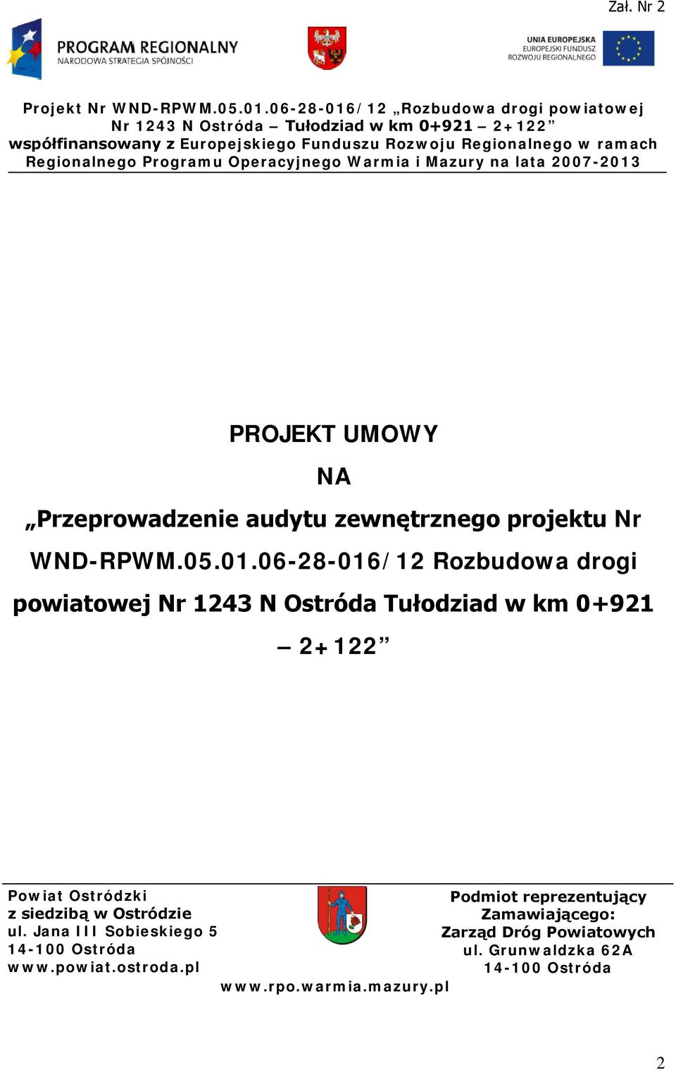 Regionalnego Programu Operacyjnego Warmia i Mazury na lata 2007-2013