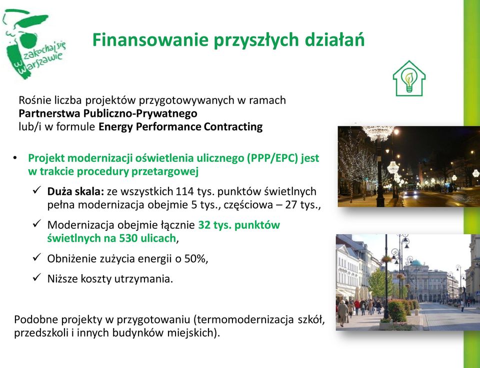 tys. punktów świetlnych pełna modernizacja obejmie 5 tys., częściowa 27 tys., Modernizacja obejmie łącznie 32 tys.