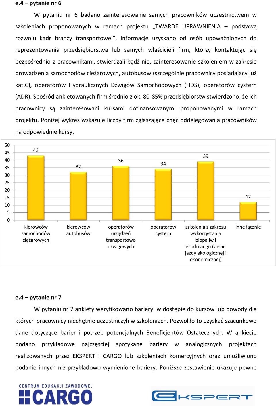 szkoleniem w zakresie prowadzenia samochodów ciężarowych, autobusów (szczególnie pracownicy posiadający już kat.c), operatorów Hydraulicznych Dźwigów Samochodowych (HDS), operatorów cystern (ADR).