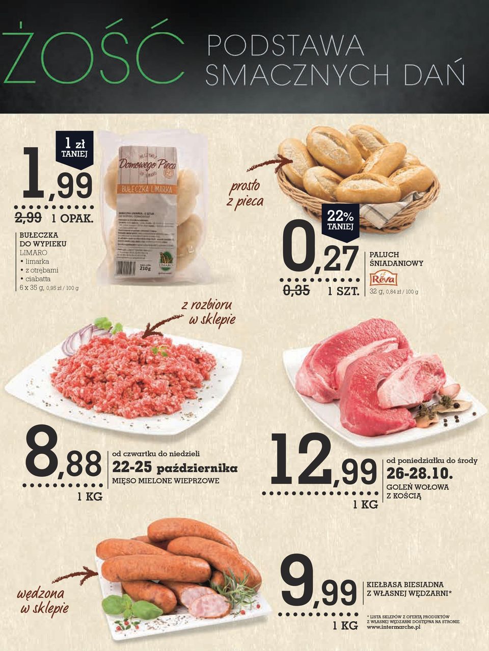 października 12,99 MiELONE WiEPRzOWE od poniedziałku do środy 26-28.10.