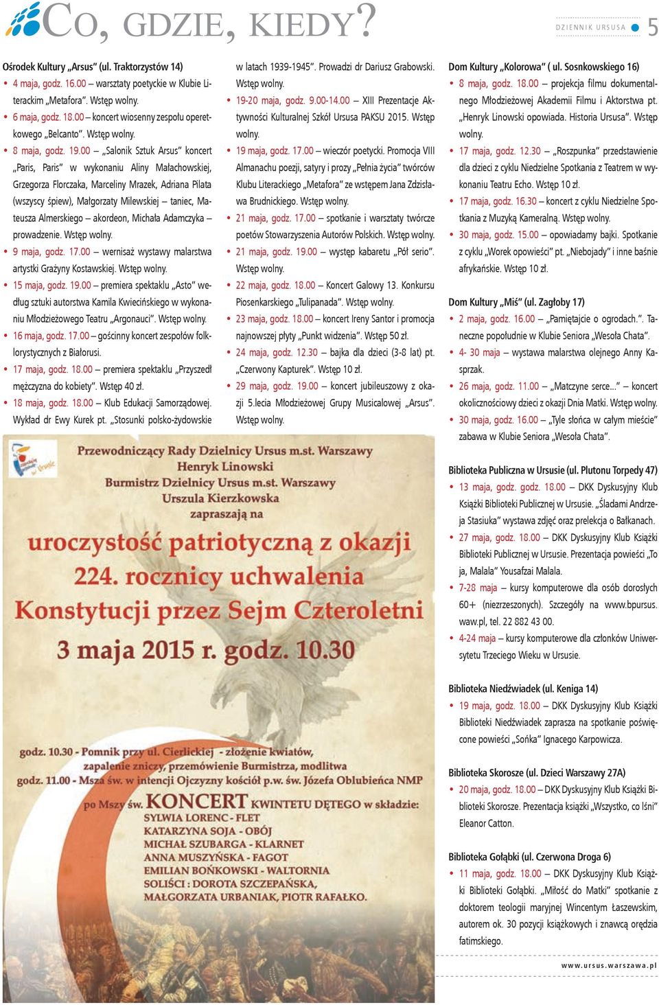 00 Salonik Sztuk Arsus koncert Paris, Paris w wykonaniu Aliny Małachowskiej, Grzegorza Florczaka, Marceliny Mrazek, Adriana Pilata (wszyscy śpiew), Małgorzaty Milewskiej taniec, Mateusza Almerskiego