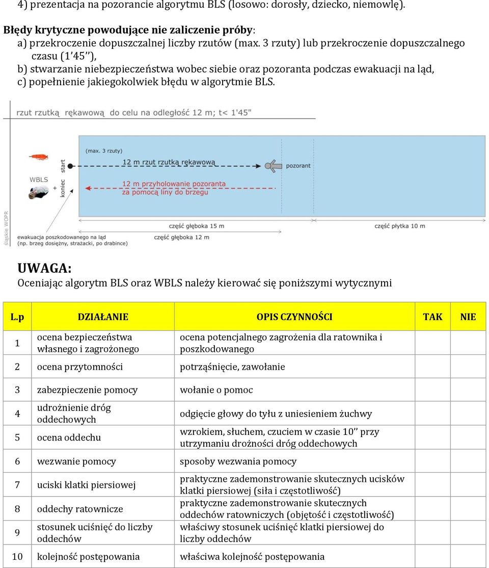UWAGA: Oceniając algorytm BLS oraz WBLS należy kierować się poniższymi wytycznymi L.