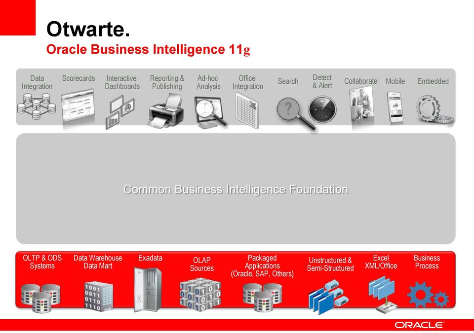 Publishing Ad-hoc Analysis Office Integration Search Detect & Alert Collaborate Mobile Embedded Common