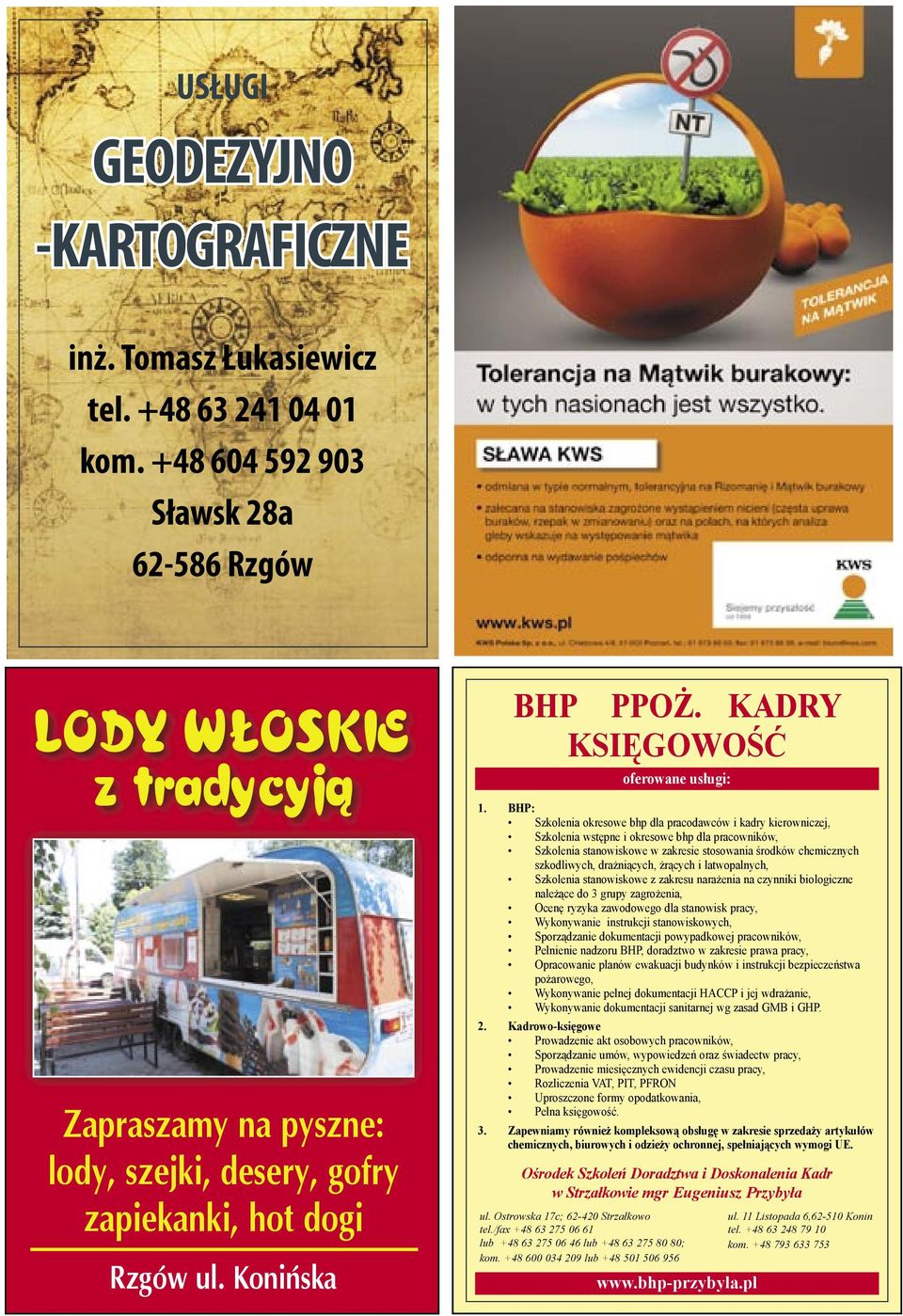 KADRY KSIĘGOWOŚĆ oferowane usługi: 1.