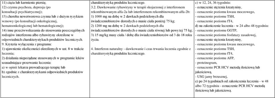 9. Kryteria wyłączenia z programu: 1) ujawnienie okoliczności określonych w ust.