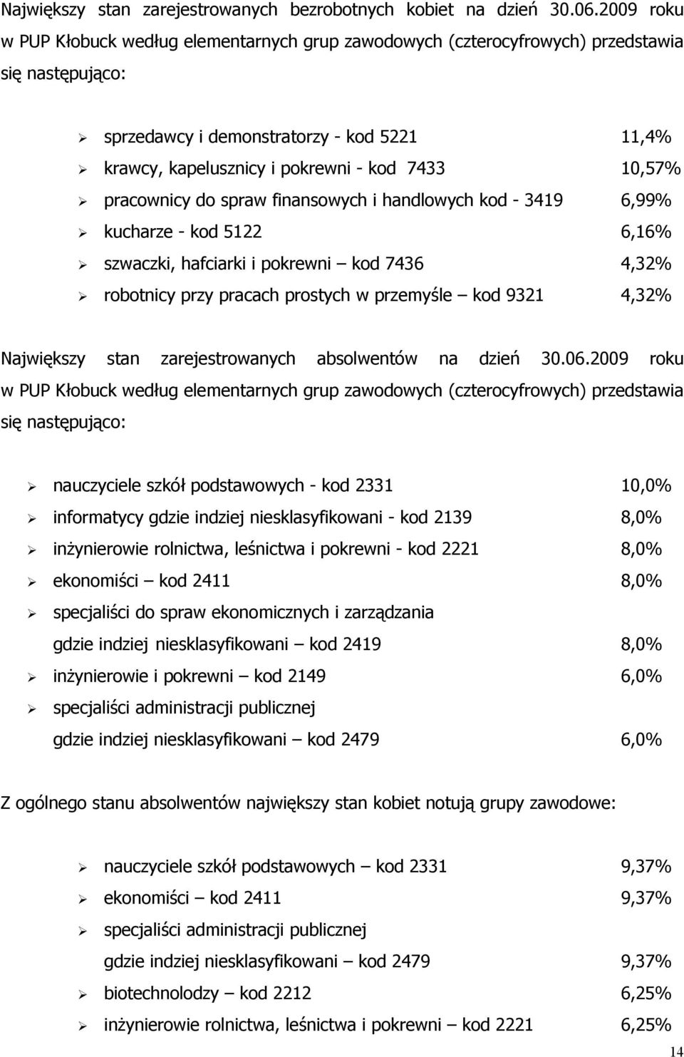 pracownicy do spraw finansowych i handlowych od - 3419 6,99% ucharze - od 5122 6,16% szwaczi, hafciari i porewni od 7436 4,32% robotnicy przy pracach prostych w przemyśle od 9321 4,32% Najwięszy stan