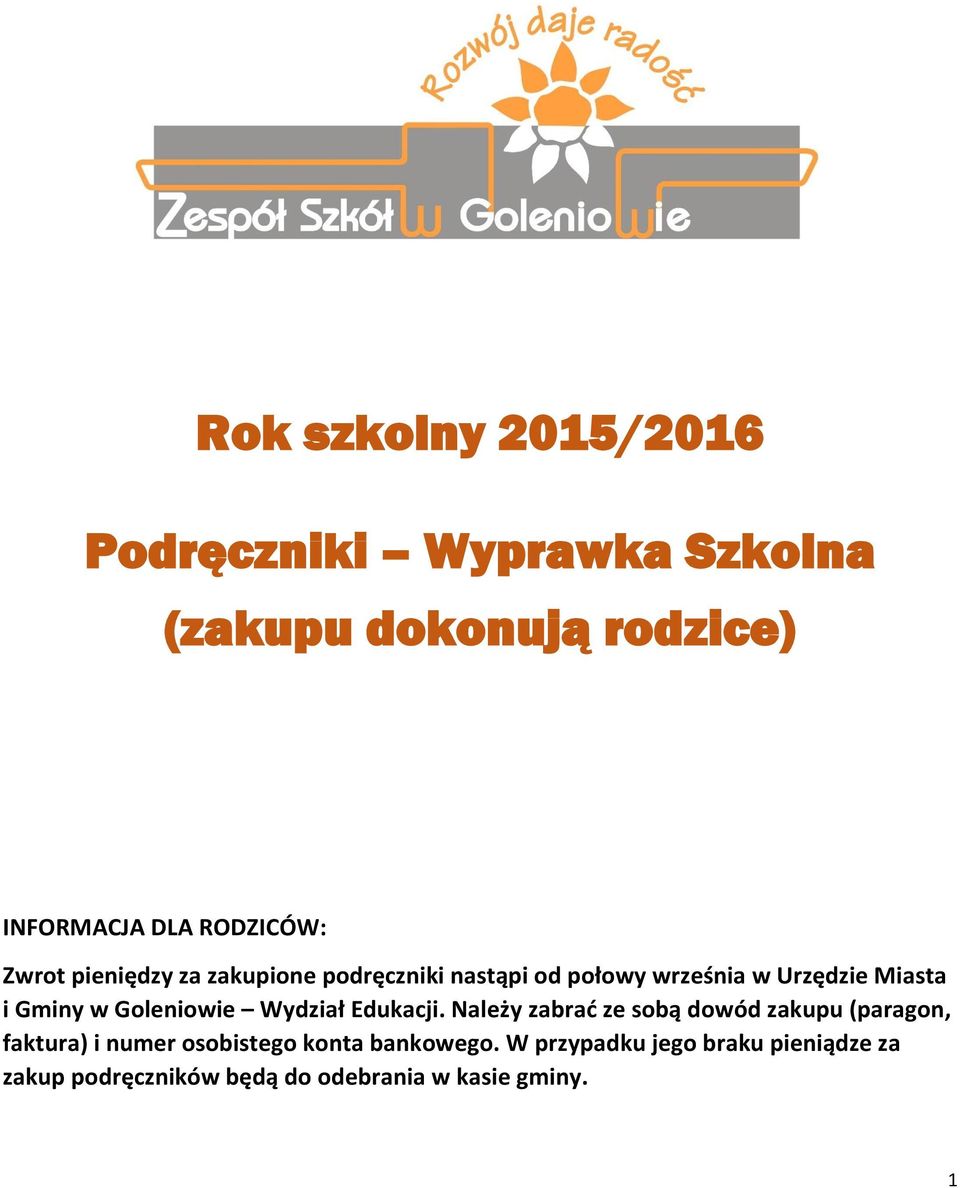 Goleniowie Wydział Edukacji.