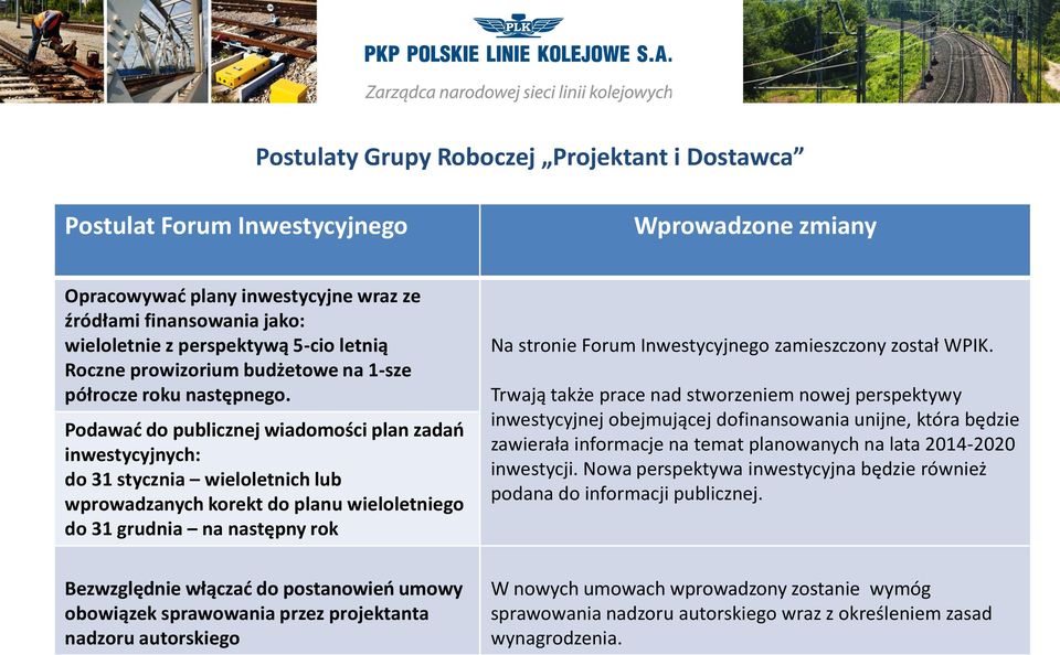 Podawać do publicznej wiadomości plan zadań inwestycyjnych: do 31 stycznia wieloletnich lub wprowadzanych korekt do planu wieloletniego do 31 grudnia na następny rok Na stronie Forum Inwestycyjnego