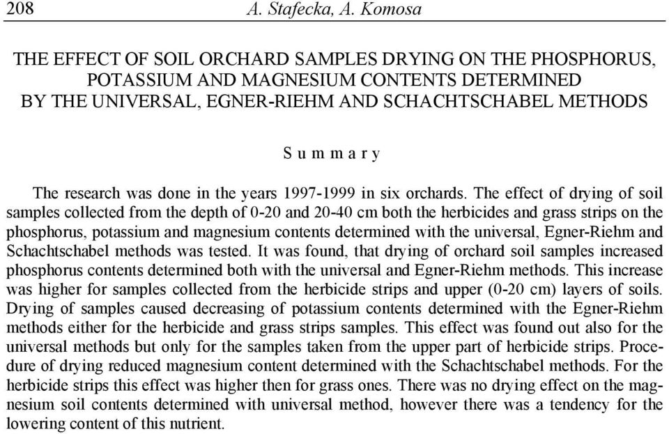 in the years 1997-1999 in six orchards.