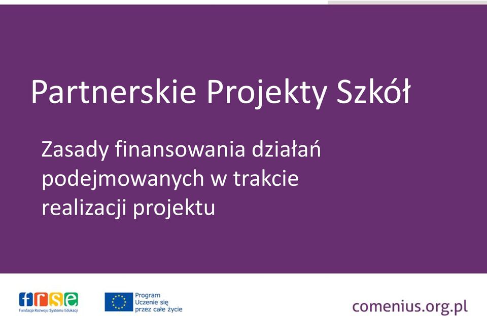 finansowania działań