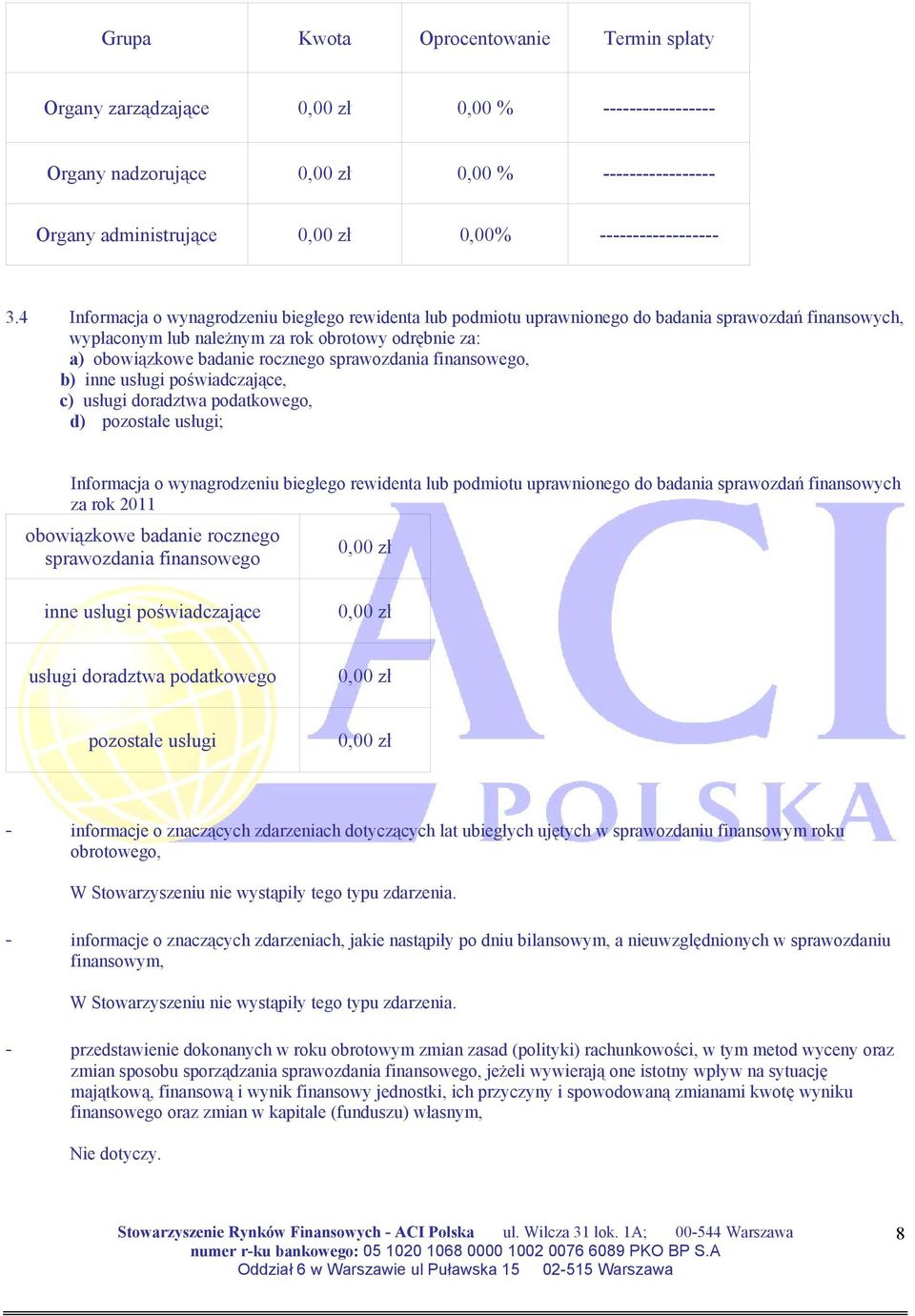 sprawozdania finansowego, b) inne usługi poświadczające, c) usługi doradztwa podatkowego, d) pozostałe usługi; Informacja o wynagrodzeniu biegłego rewidenta lub podmiotu uprawnionego do badania