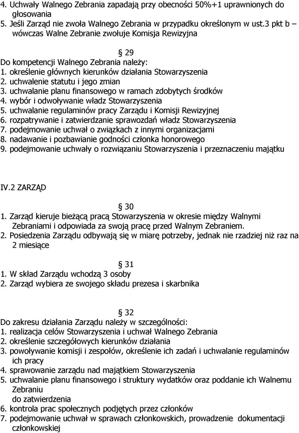 uchwalanie planu finansowego w ramach zdobytych środków 4. wybór i odwoływanie władz Stowarzyszenia 5. uchwalanie regulaminów pracy Zarządu i Komisji Rewizyjnej 6.