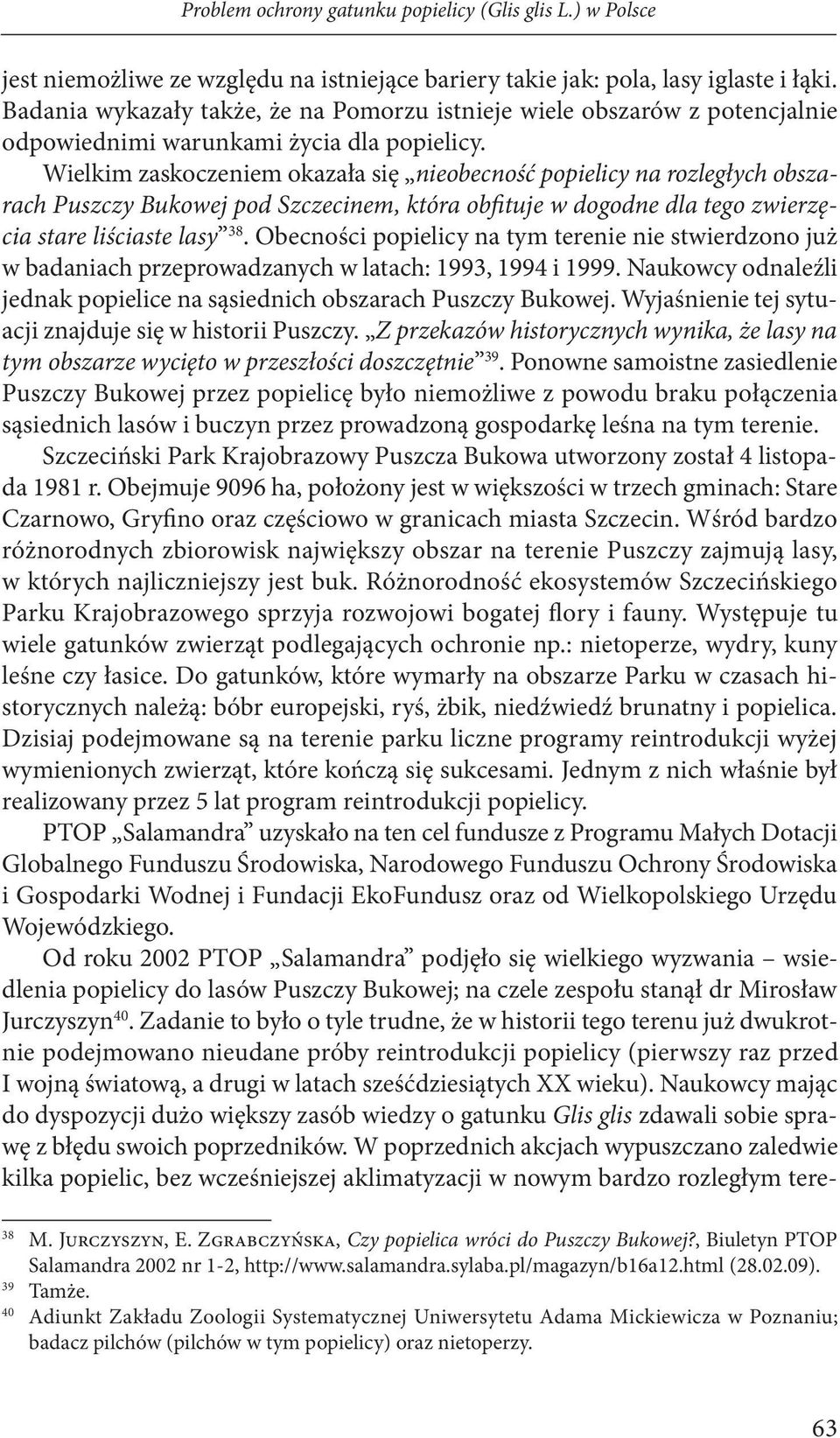 Wielkim zaskoczeniem okazała się nieobecność popielicy na rozległych obszarach Puszczy Bukowej pod Szczecinem, która obfituje w dogodne dla tego zwierzęcia stare liściaste lasy 38.