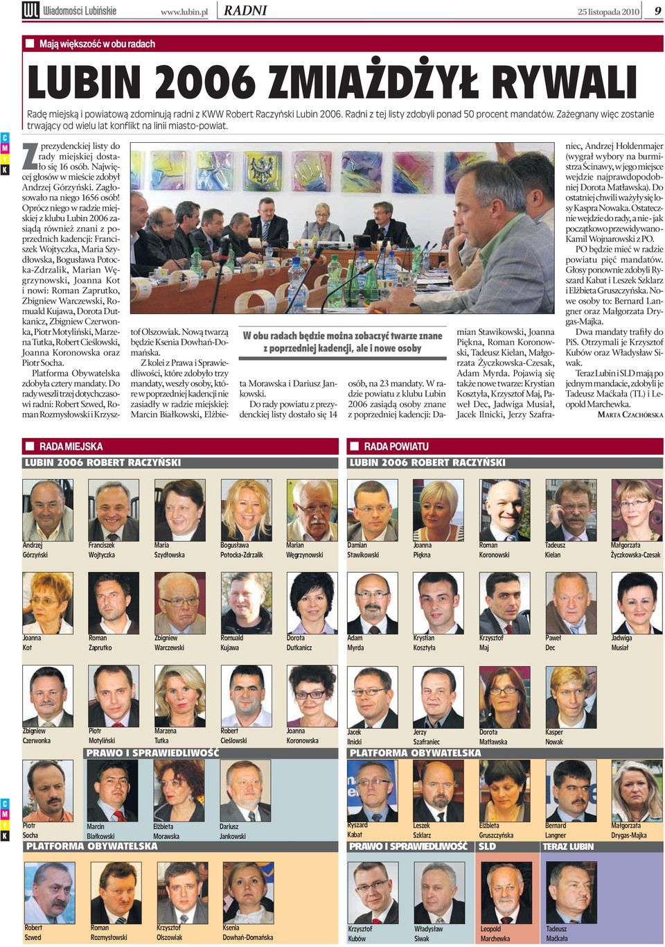 W obu radach będzie można zobaczyć twarze znane z poprzedniej kadencji, ale i nowe osoby Zprezydenckiej listy do rady miejskiej dostało się 16 osób.