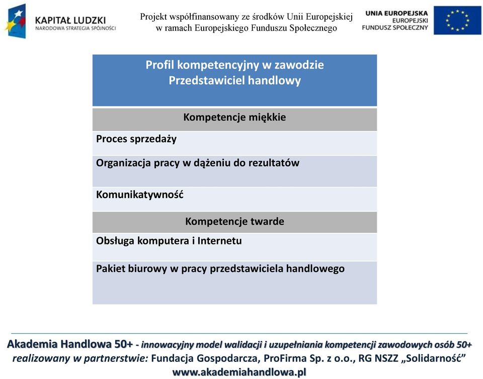 Pakiet biurowy w pracy przedstawiciela handlowego Akademia Handlowa 50+ - innowacyjny model walidacji i uzupełniania kompetencji