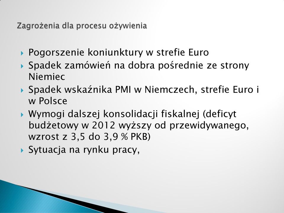 Euro i w Polsce Wymogi dalszej konsolidacji fiskalnej (deficyt budżetowy