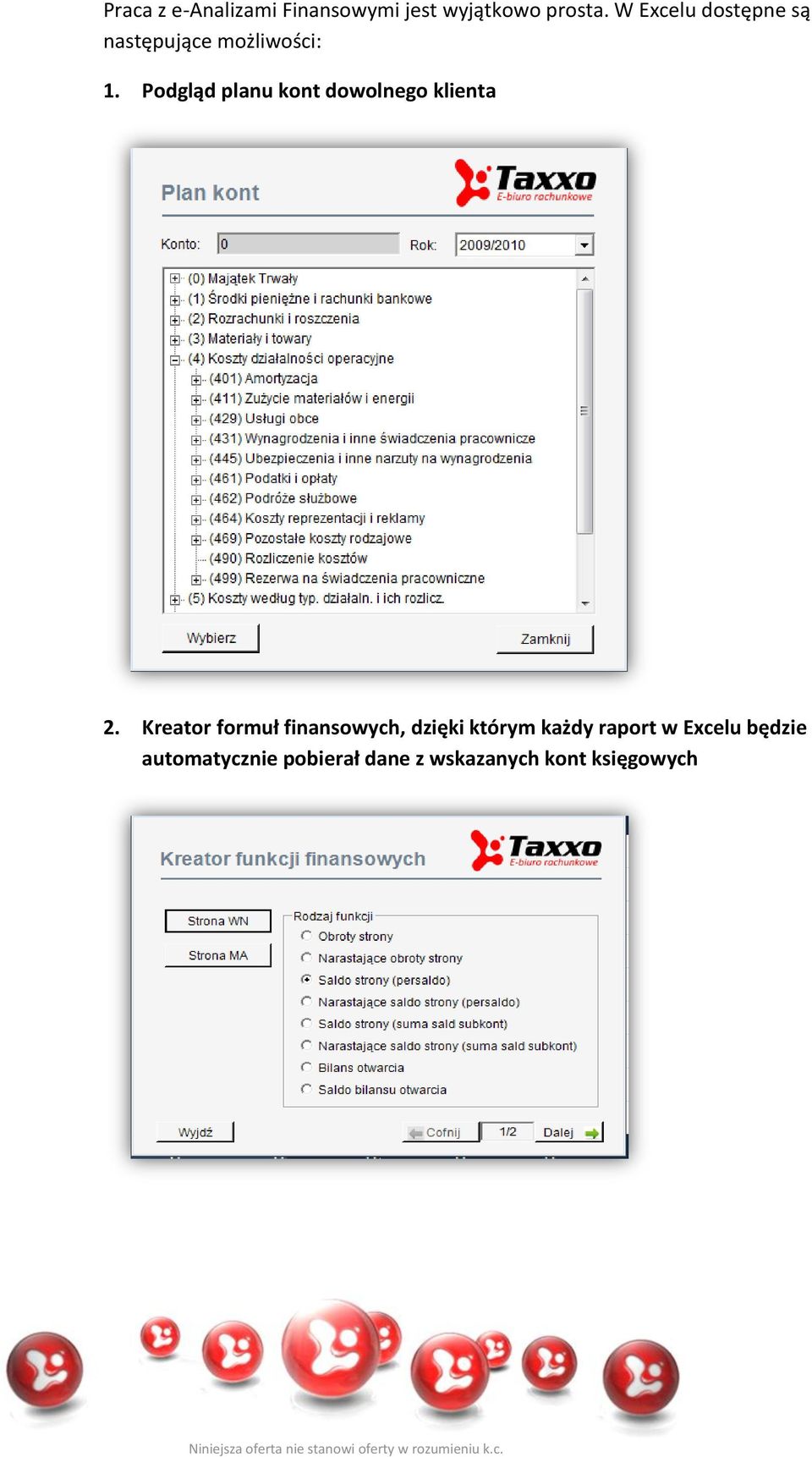 Podgląd planu kont dowolnego klienta 2.