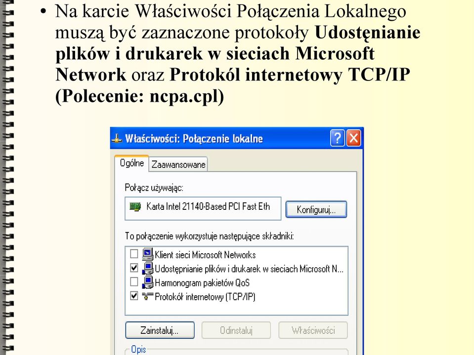 plików i drukarek w sieciach Microsoft Network
