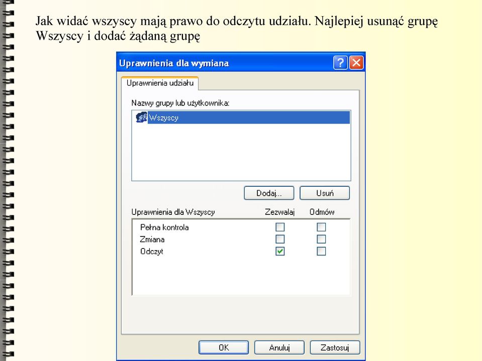 Najlepiej usunąć grupę