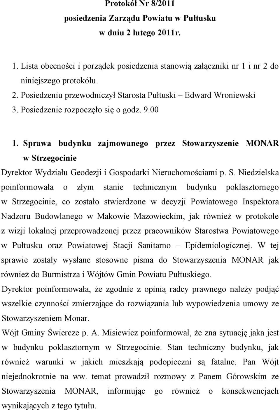 rawa budynku zajmowanego przez St