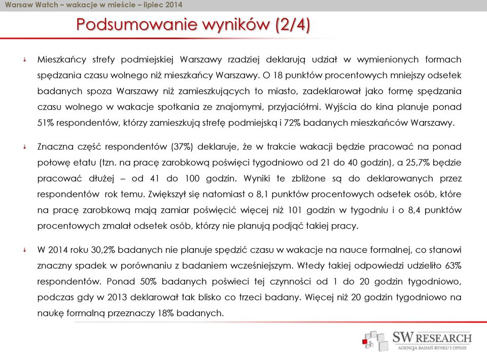 Wyjścia do kina planuje ponad 51% respondentów, którzy zamieszkują strefę podmiejską i 72% badanych mieszkańców Warszawy.