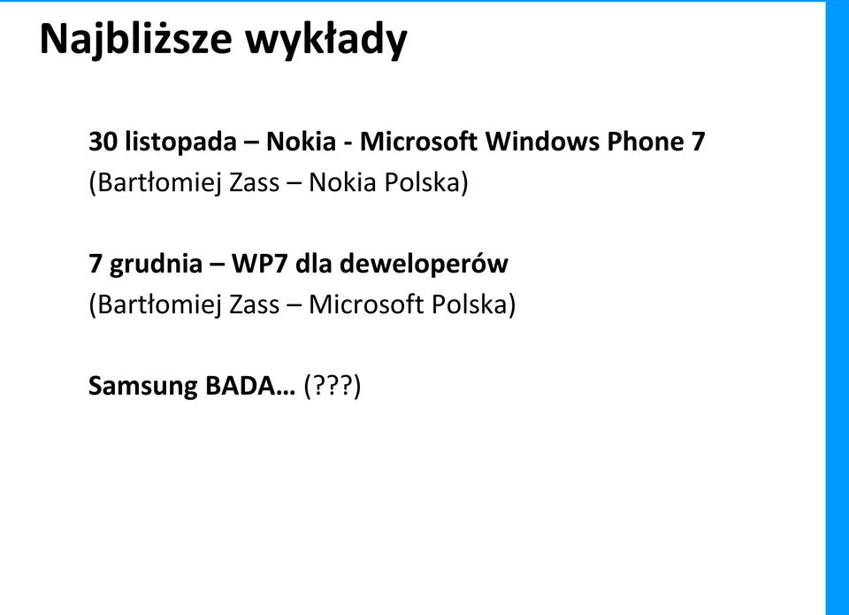 Nokia Polska) 7 grudnia WP7 dla deweloperów
