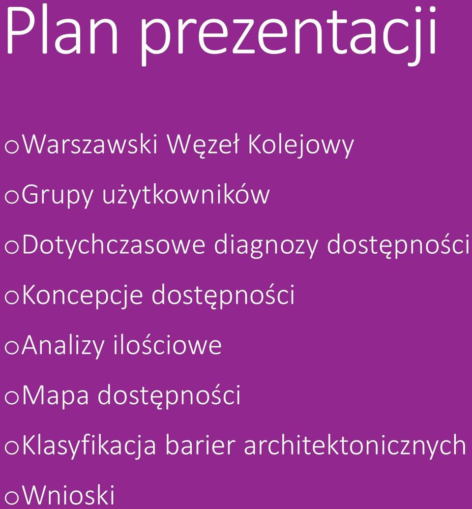 okoncepcje dostępności oanalizy ilościowe omapa