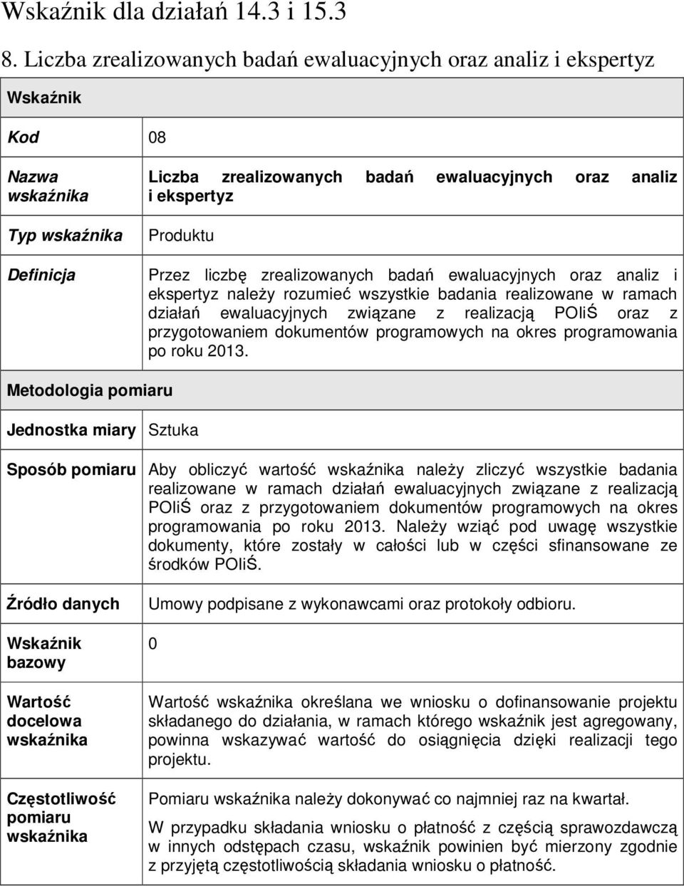 oraz analiz i ekspertyz należy rozumieć wszystkie badania realizowane w ramach działań ewaluacyjnych związane z realizacją POIiŚ oraz z przygotowaniem dokumentów programowych na okres programowania