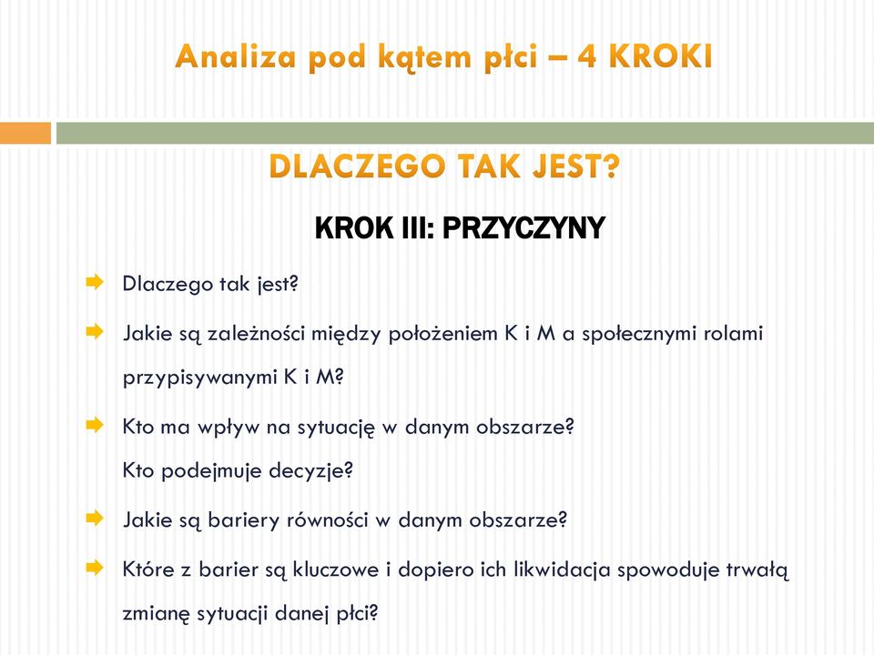 i M? Kto ma wpływ na sytuację w danym obszarze? Kto podejmuje decyzje?