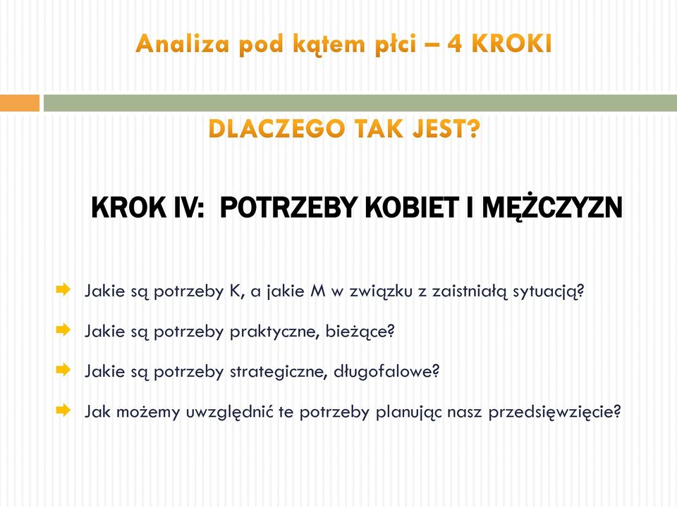 Jakie są potrzeby praktyczne, bieżące?