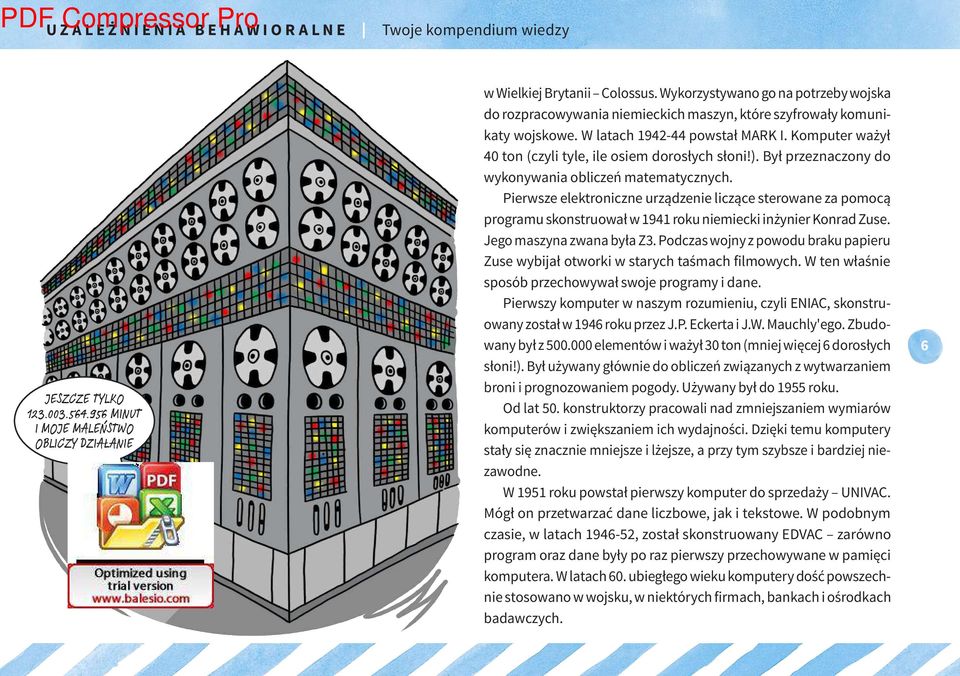 Komputer ważył 40 ton (czyli tyle, ile osiem dorosłych słoni!). Był przeznaczony do wykonywania obliczeń matematycznych.
