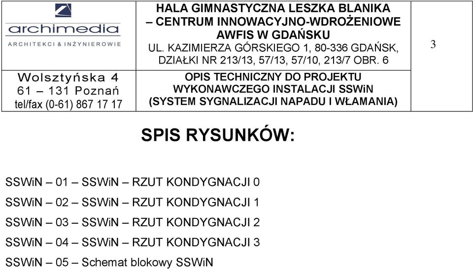 1 SSWiN 03 SSWiN RZUT KONDYGNACJI 2 SSWiN 04