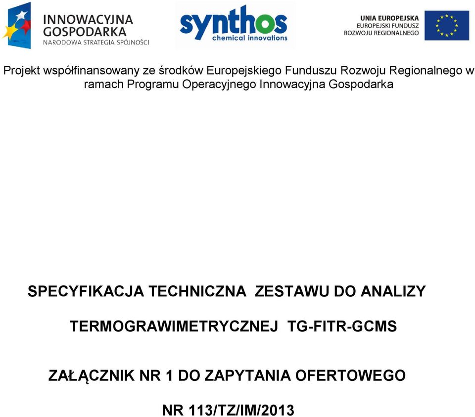 TG-FITR-GCMS ZAŁĄCZNIK NR 1 DO