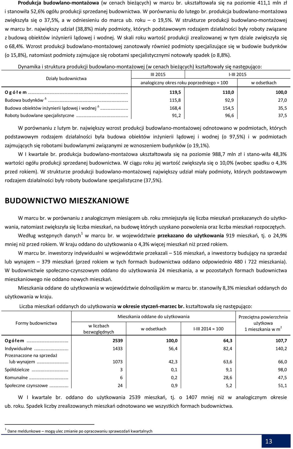 największy udział (38,8%) miały podmioty, których podstawowym rodzajem działalności były roboty związane z budową obiektów inżynierii lądowej i wodnej.