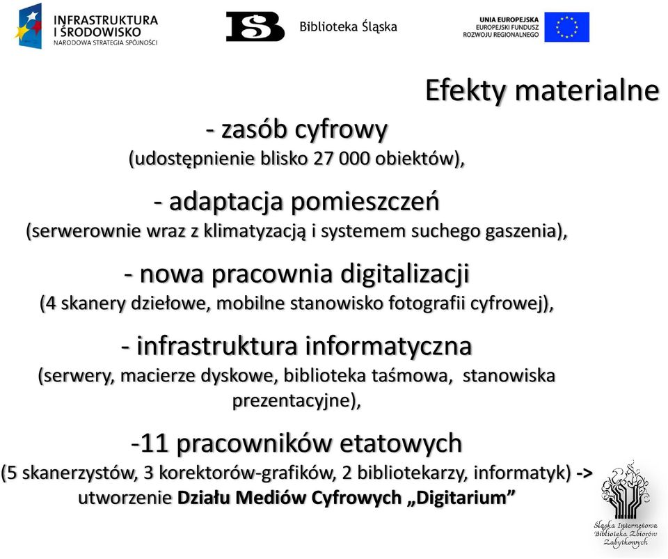 cyfrowej), - infrastruktura informatyczna (serwery, macierze dyskowe, biblioteka taśmowa, stanowiska prezentacyjne), -11