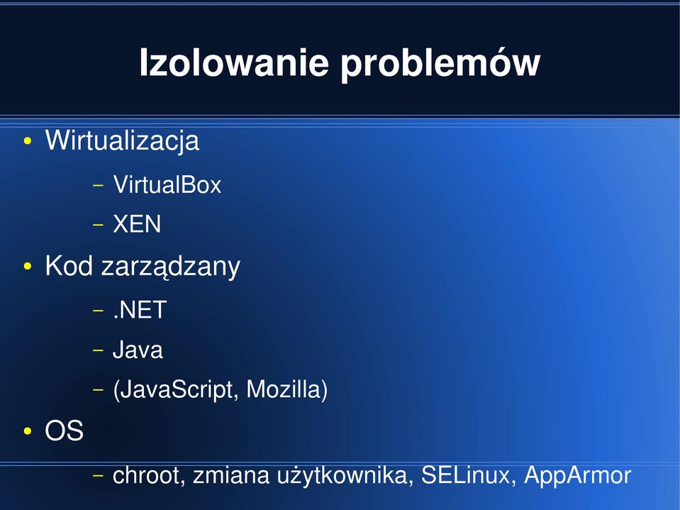 problemów Wirtualizacja VirtualBox