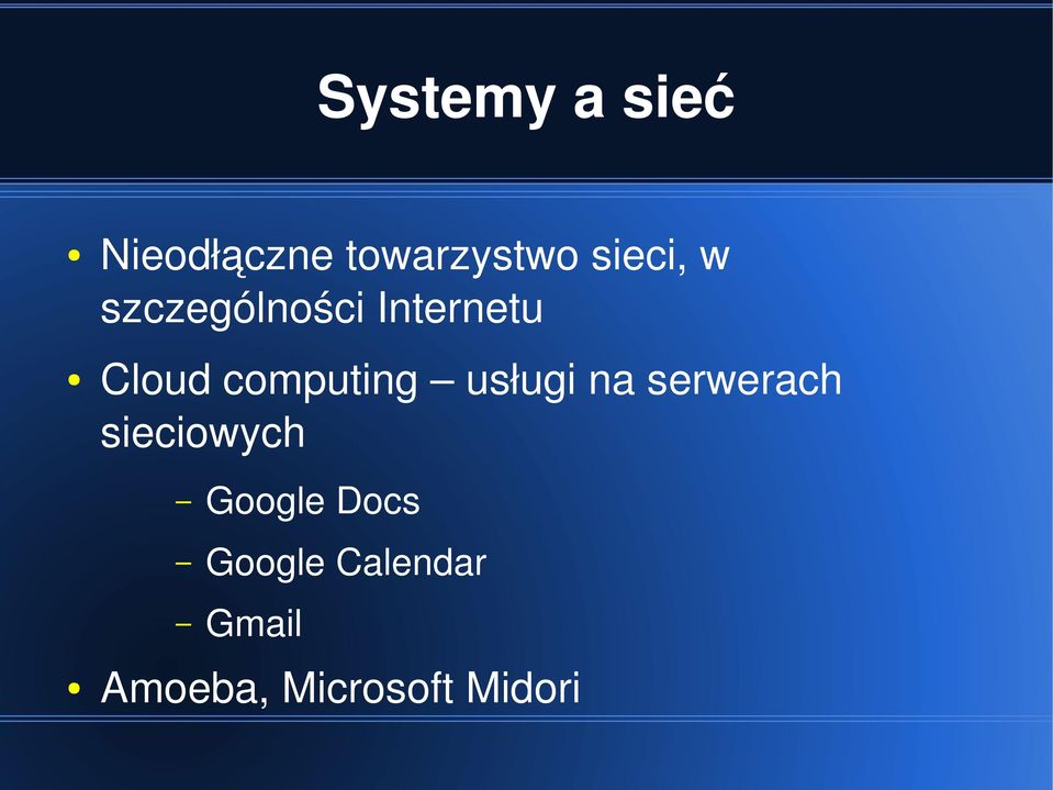 computing usługi na serwerach sieciowych