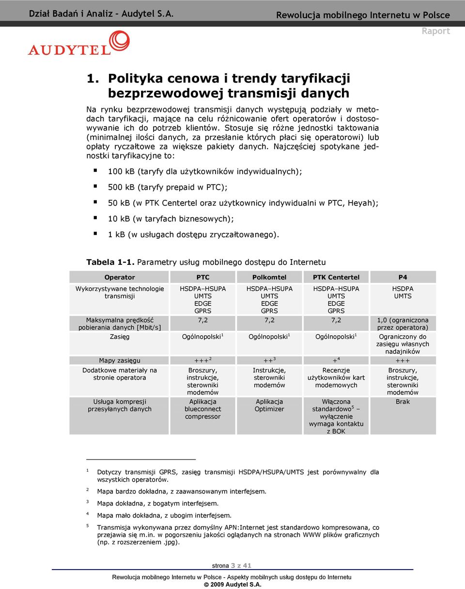 ich do potrzeb klientów. Stosuje się róŝne jednostki tktowni (minimlnej ilości dnych, z przesłnie których płci się opertorowi) lub opłty ryczłtowe z większe pkiety dnych.