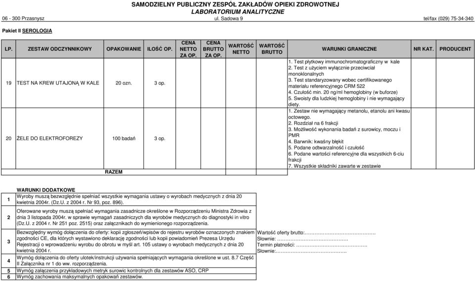 Swoisty dla ludzkiej hemoglobiny i nie wymagający diety. 1. Zestaw nie wymagający metanolu, etanolu ani kwasu octowego. 2. Rozdział na 6 frakcji 3. Możliwość wykonania badań z surowicy, moczu i PMR 4.