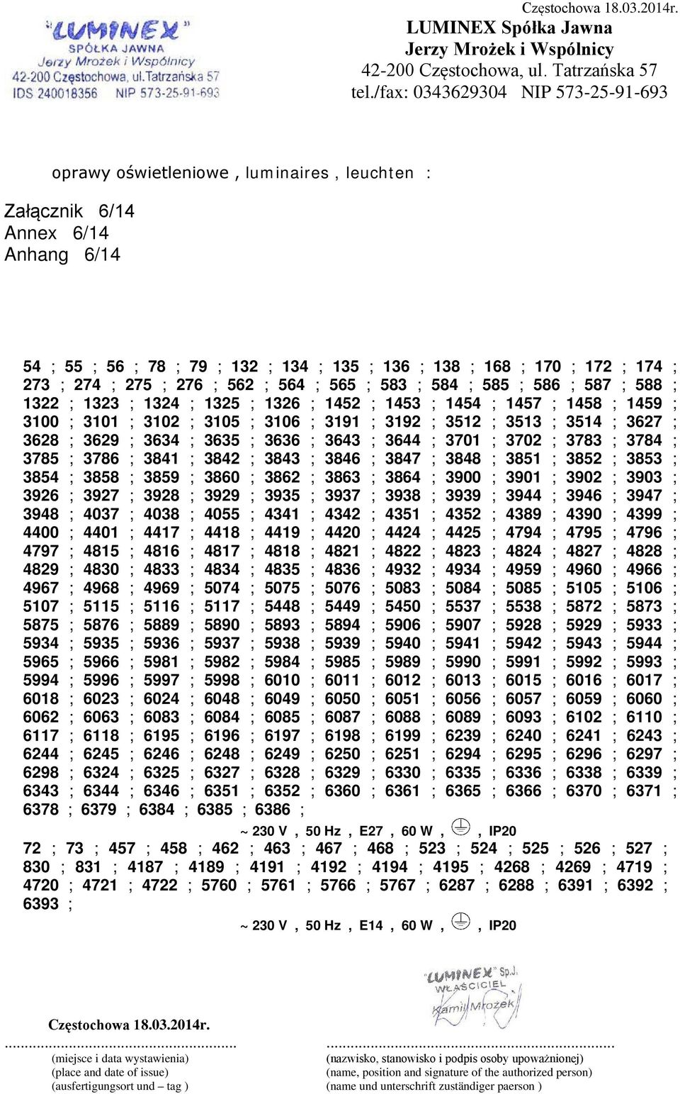 3701 ; 3702 ; 3783 ; 3784 ; 3785 ; 3786 ; 3841 ; 3842 ; 3843 ; 3846 ; 3847 ; 3848 ; 3851 ; 3852 ; 3853 ; 3854 ; 3858 ; 3859 ; 3860 ; 3862 ; 3863 ; 3864 ; 3900 ; 3901 ; 3902 ; 3903 ; 3926 ; 3927 ;