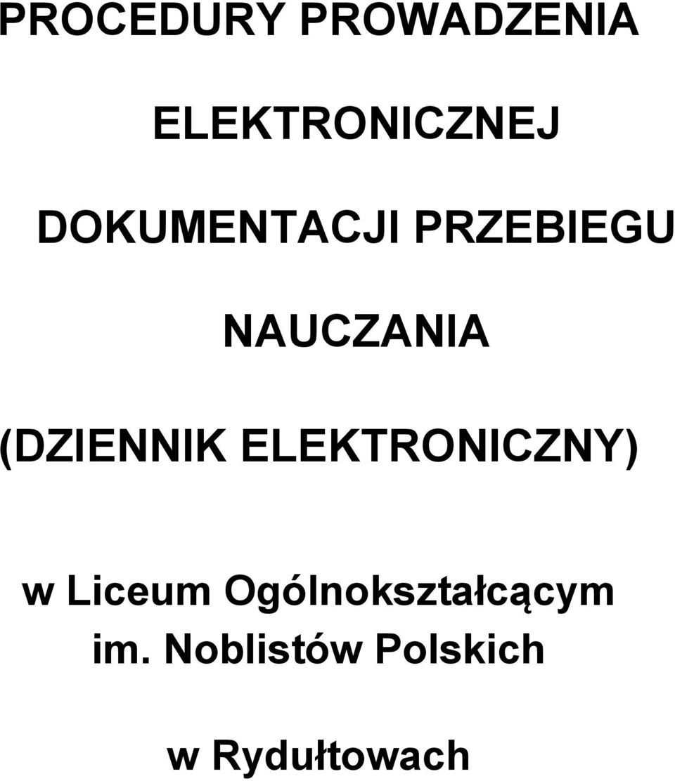 (DZIENNIK ELEKTRONICZNY) w Liceum